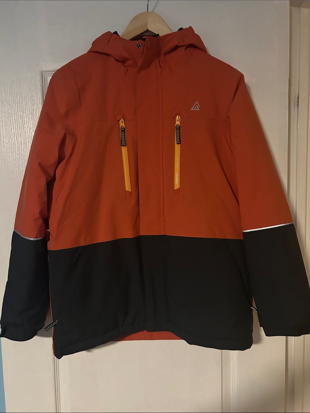 Boy’s Two-Tone Orange and Black Hooded Jacket